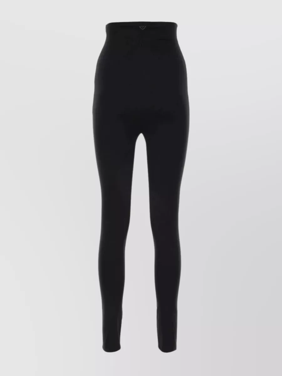 Prada Streamlined High-waist Stretch Pant In Black
