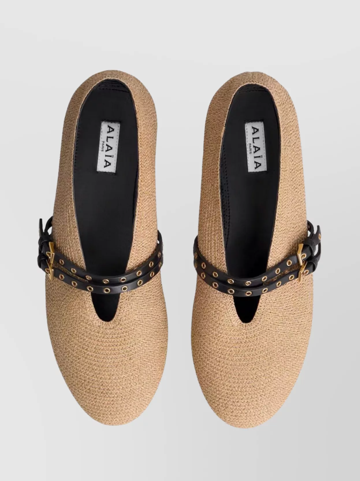Alaïa Straw Paper Ballerina Flats