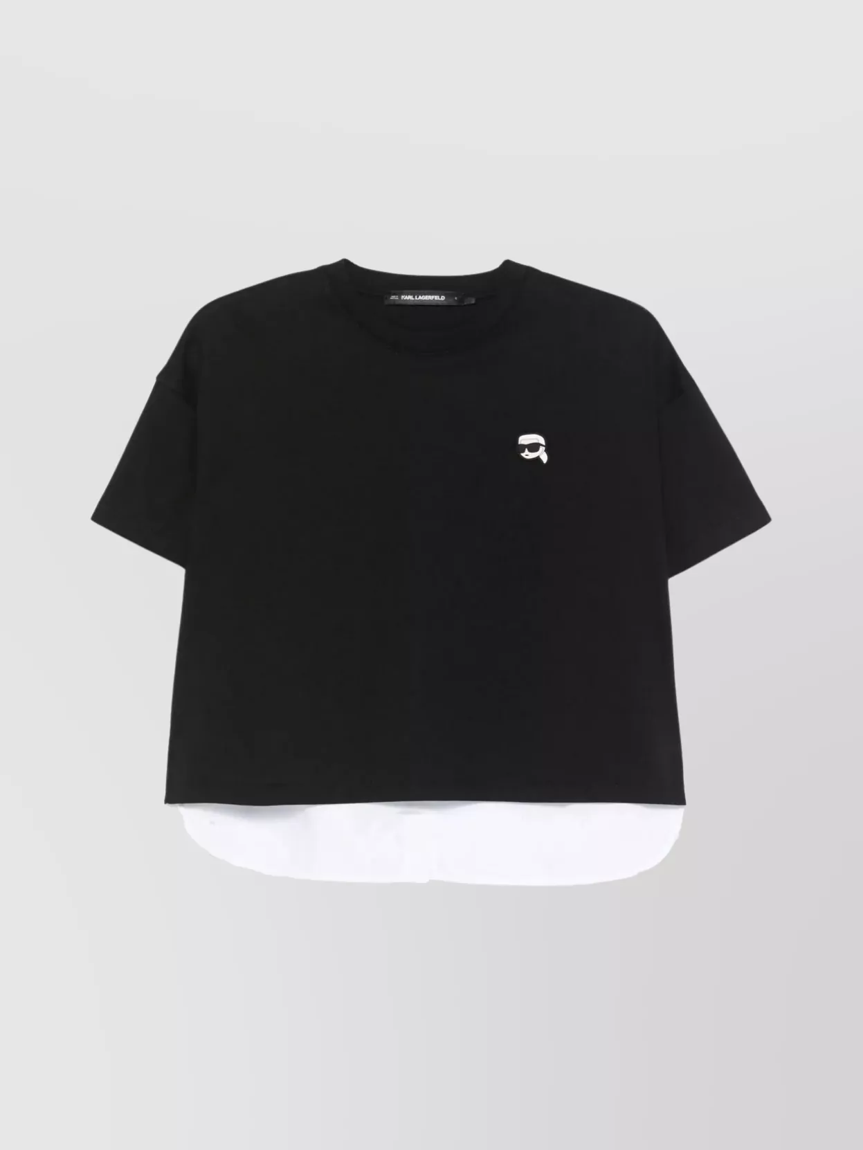 Karl Lagerfeld Monochrome Cotton T-shirt With Extended Back