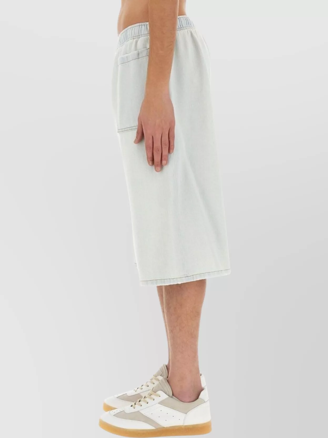 Mm6 Maison Margiela Oversize Knee Length Denim Bermuda Shorts