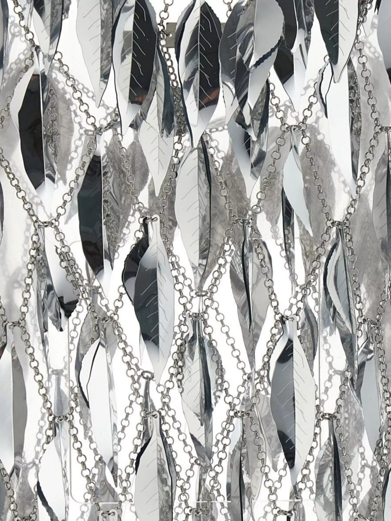 Rabanne Silver Chain Top With Brass Leaf Embellishment
