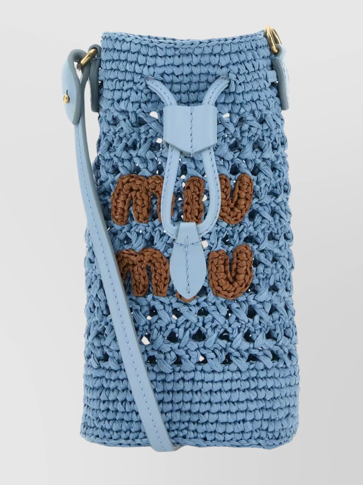 Shop Miu Miu Woven Texture Crochet Crossbody