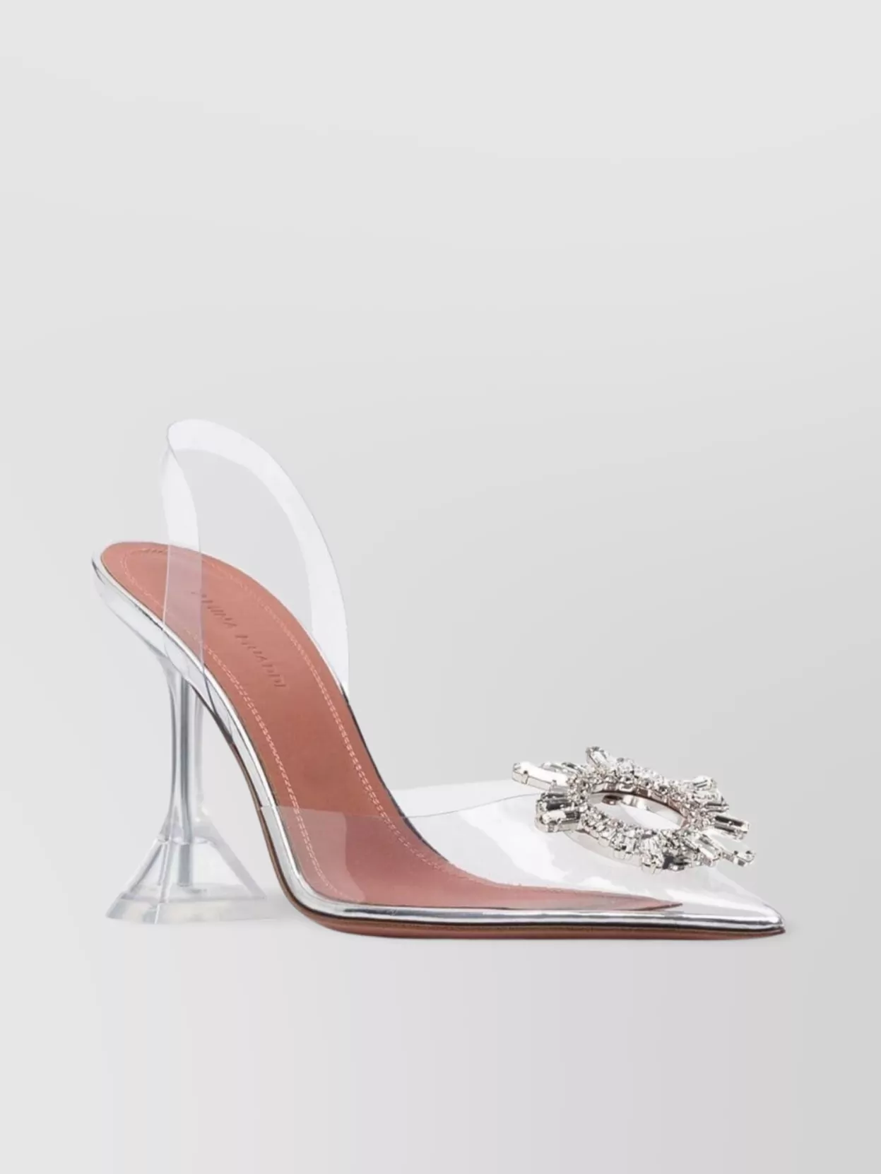 Amina Muaddi Crystal Embellished Pvc Slingback Pumps