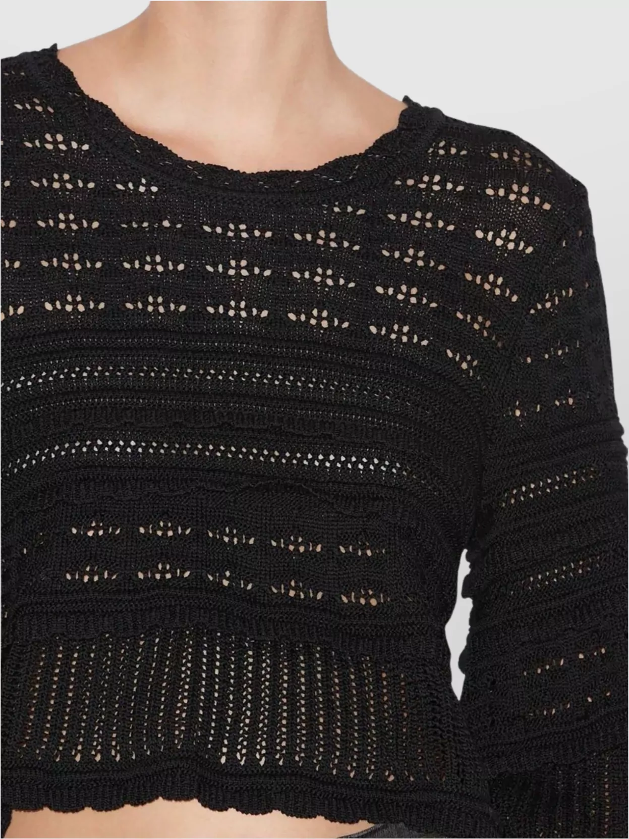 Isabel Marant Étoile Bell Sleeve Crochet Knit Pullover