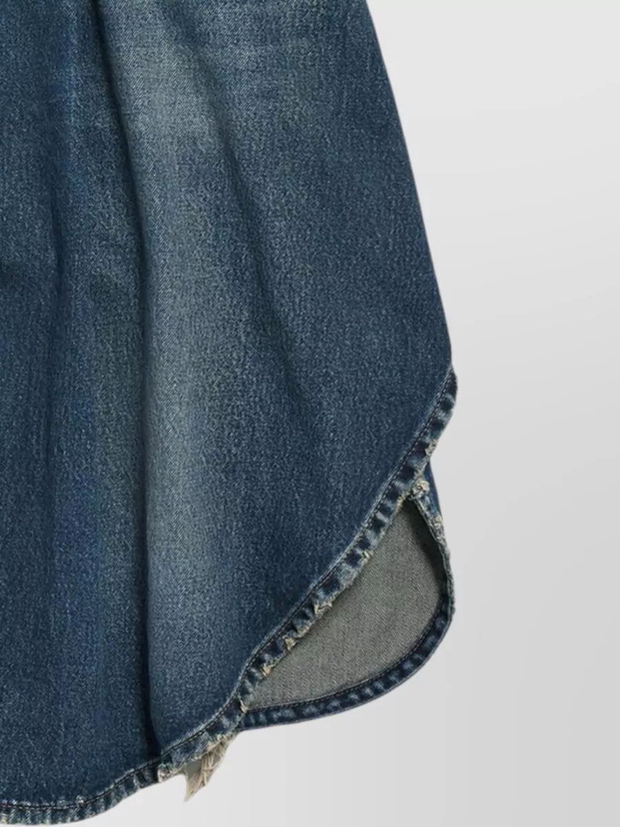 Balenciaga Denim Tulip Knee-Length Shorts
