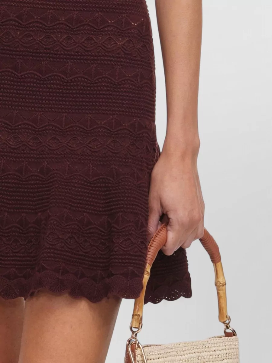 Self-Portrait Pointelle Knit Mini Skirt