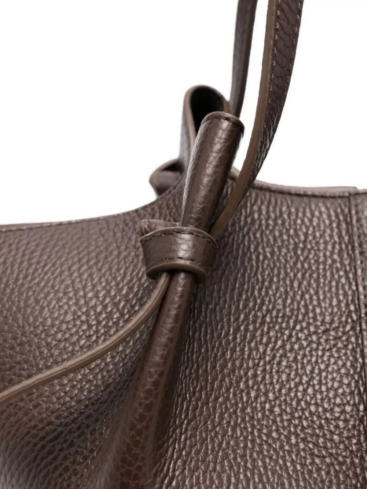 Yuzefi Knotted Strap Structured Leather Shoulder Bag