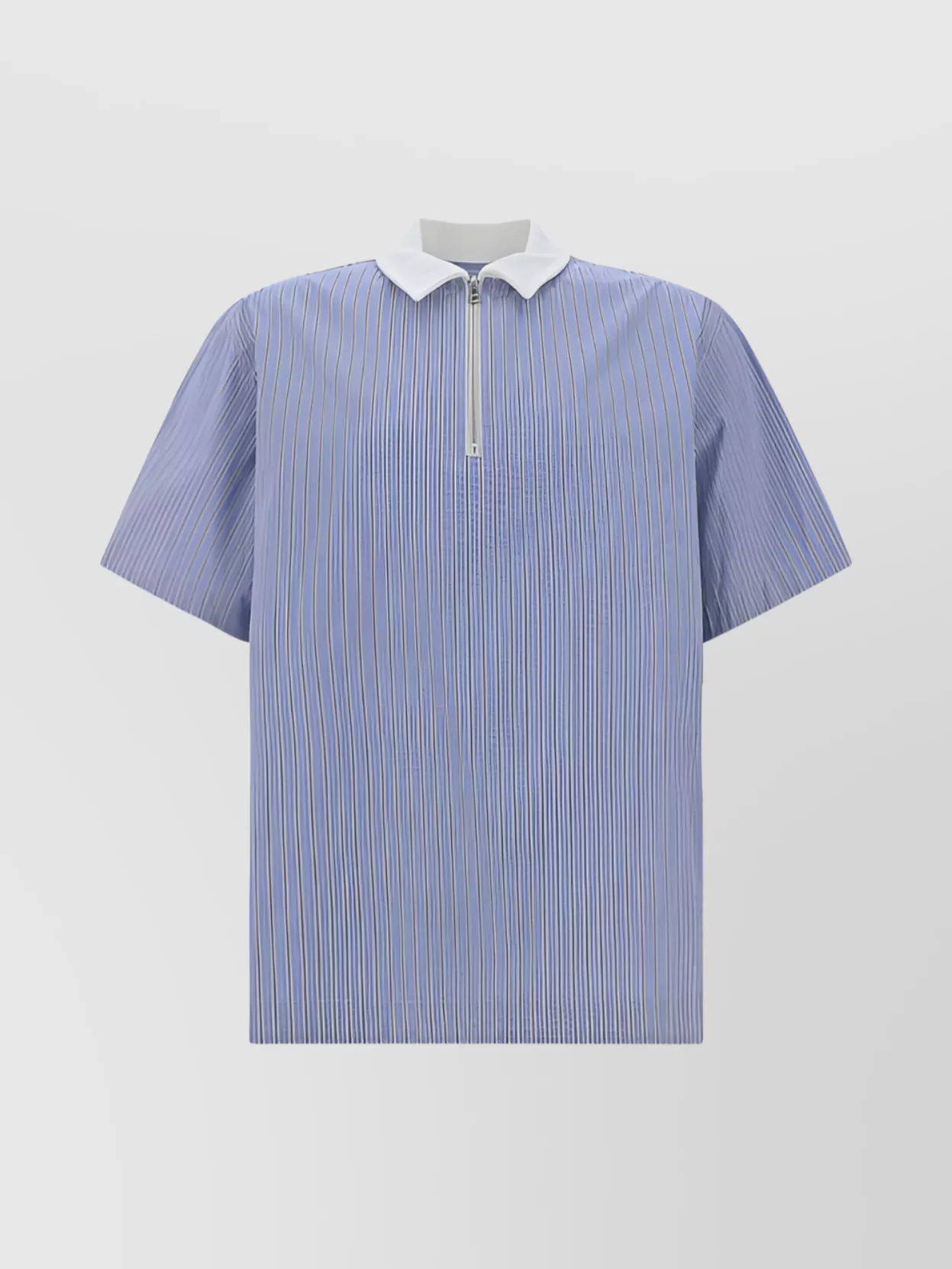 Shop Sacai Oversized Striped Polo Shirt