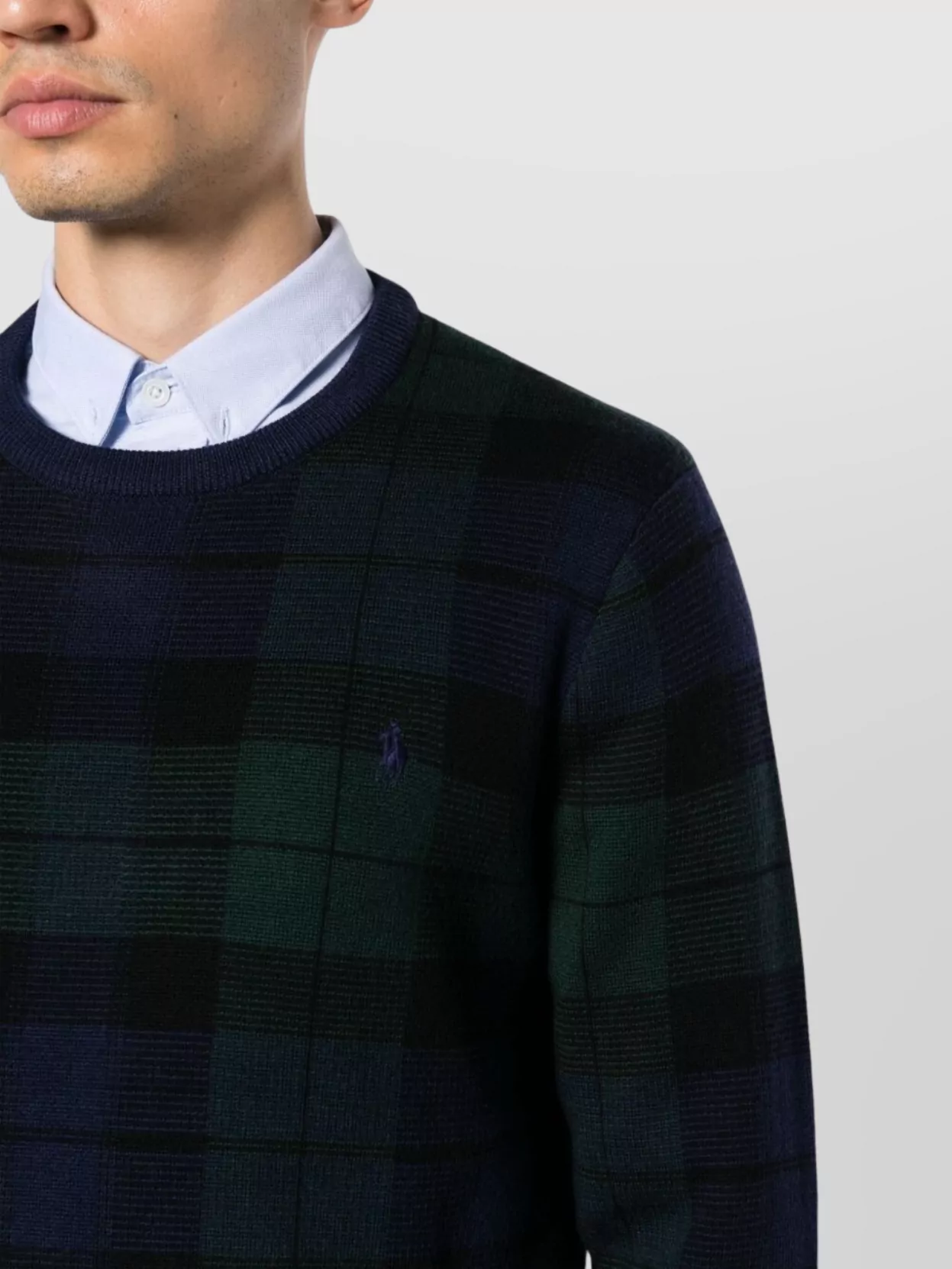 Ralph Lauren Crew Neck Plaid Check Sweater