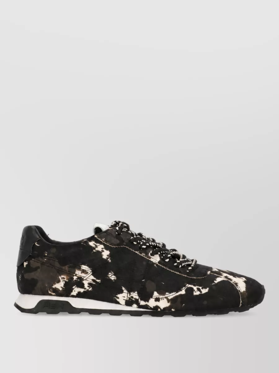 Ash Calf Hair Low-Top Sneakers