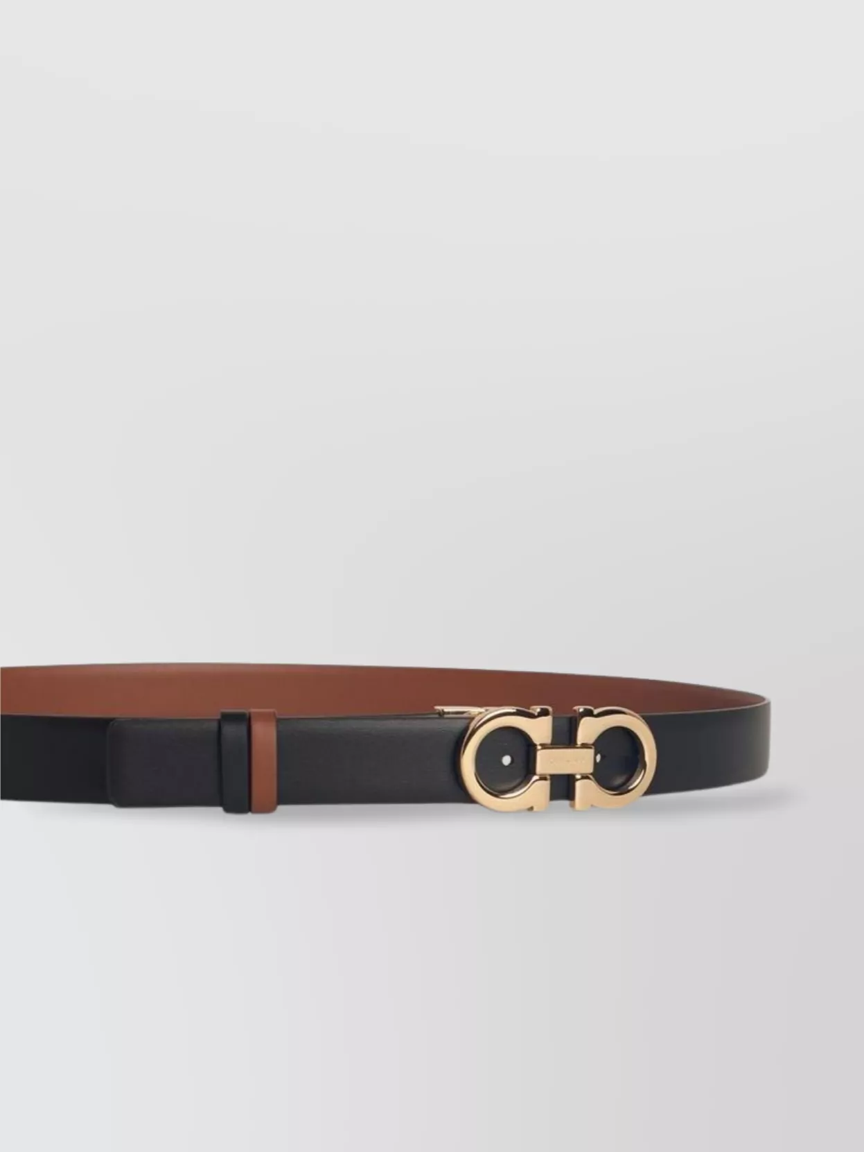 Ferragamo Adjustable Two-Tone Leather Belt