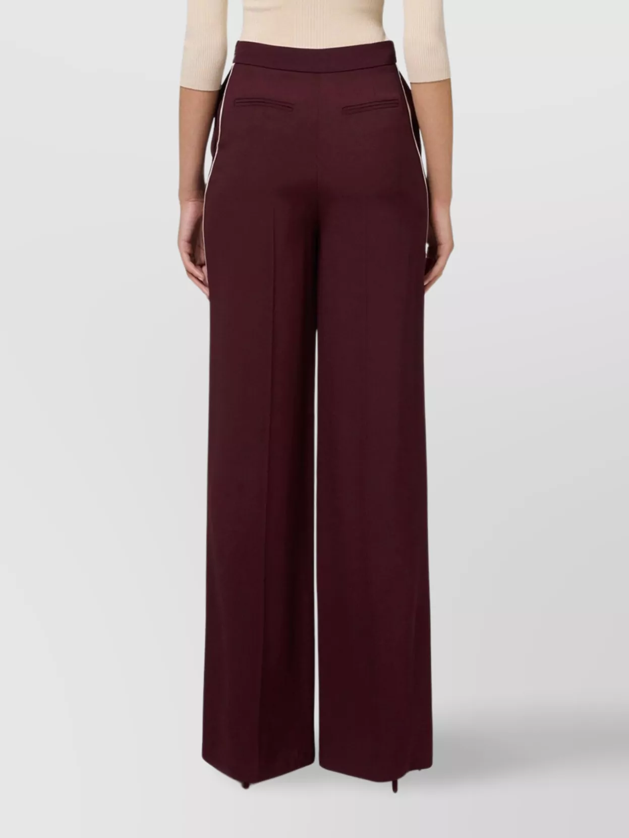 Elisabetta Franchi Wide Leg Trousers Gold Hardware