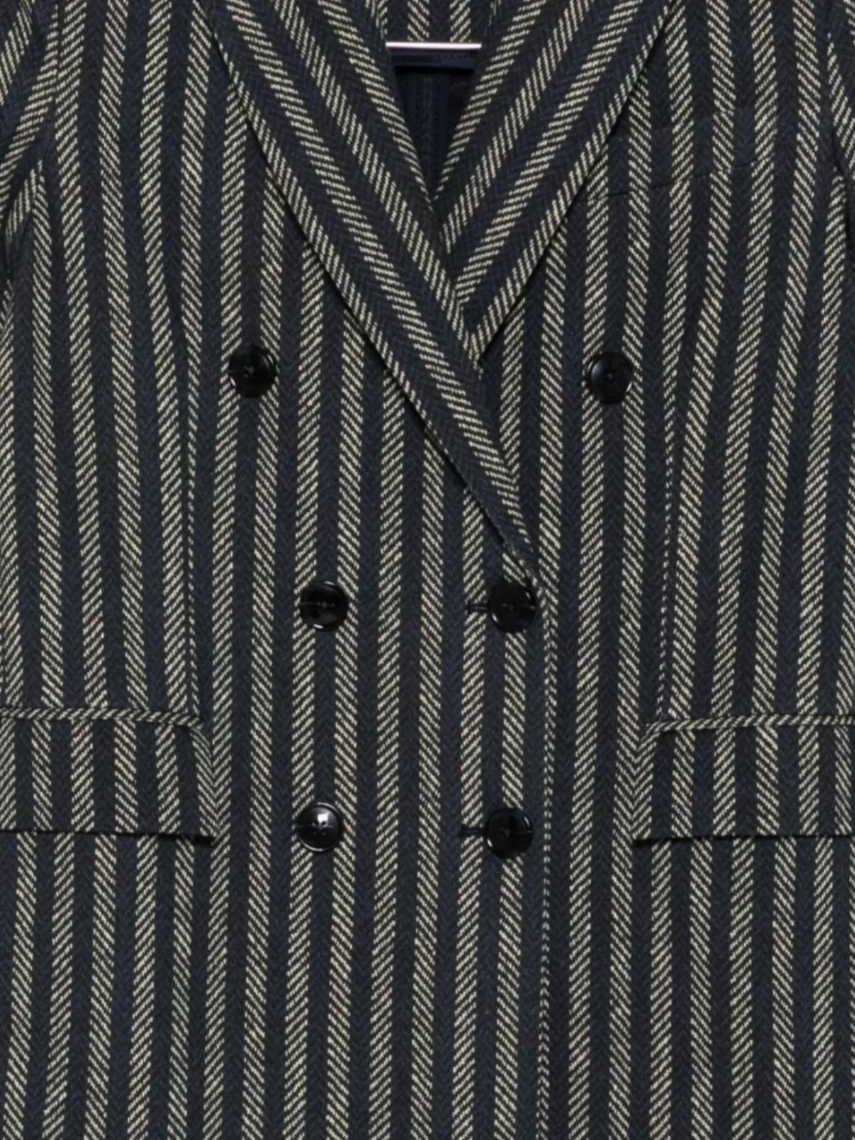 Circolo 1901 Striped Double-Breasted Cotton Jacket