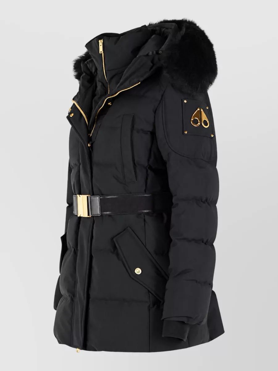 Moose Knuckles Hooded Belted Down Puffer Jacket