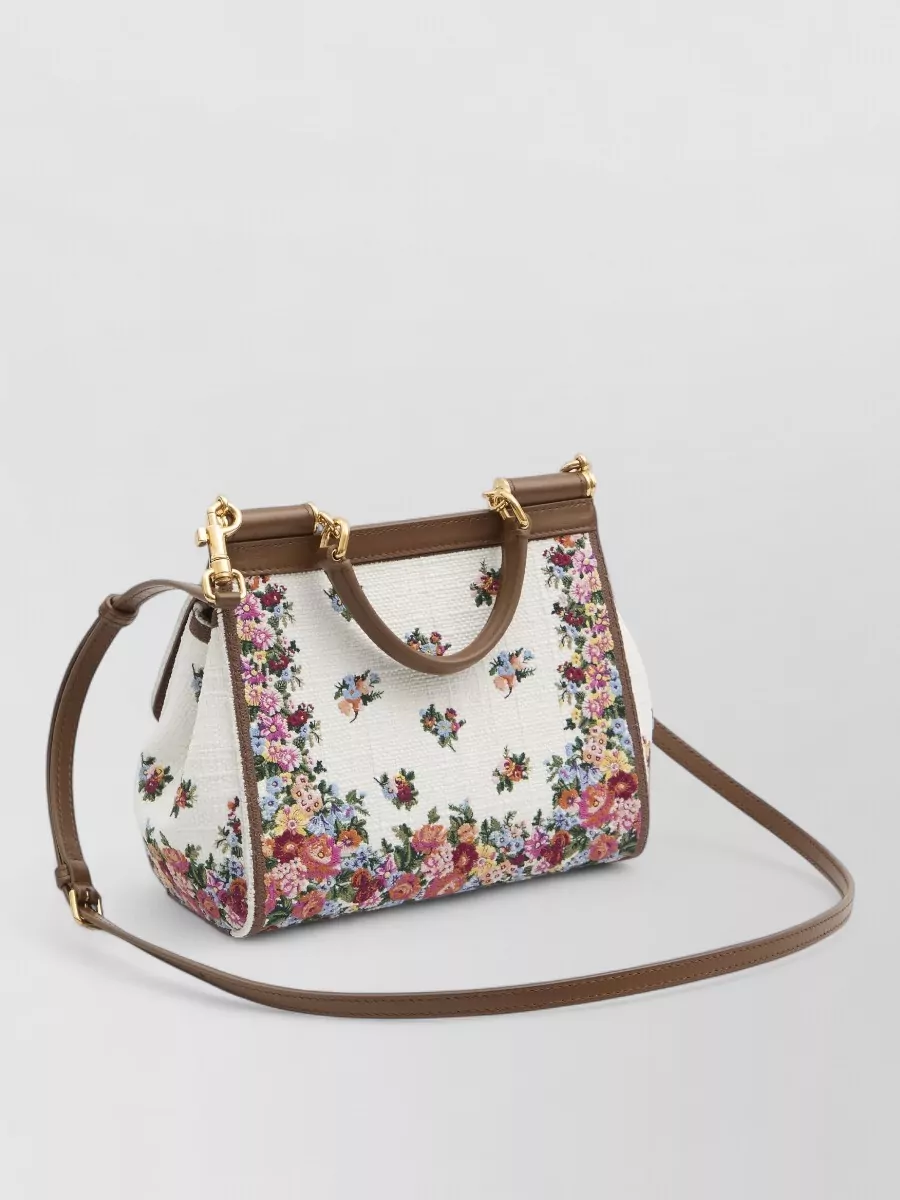 Dolce&Gabbana Sicily Medium Tote Bag Floral Embroidery