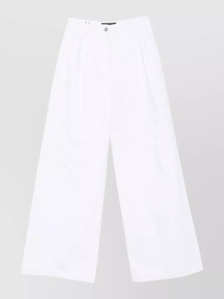 Dolce&Gabbana denim pleated wide-leg trousers