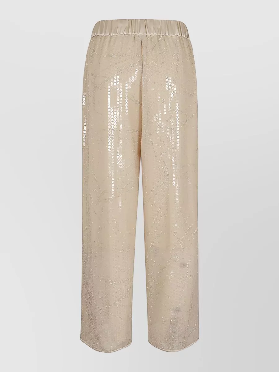 Peserico Sequin-Embellished Wide-Leg Trousers