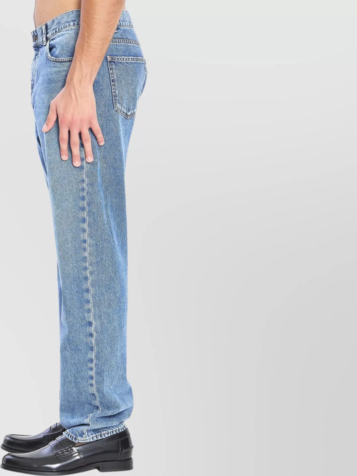 The Row Cotton Mid-Rise Straight Leg Jeans