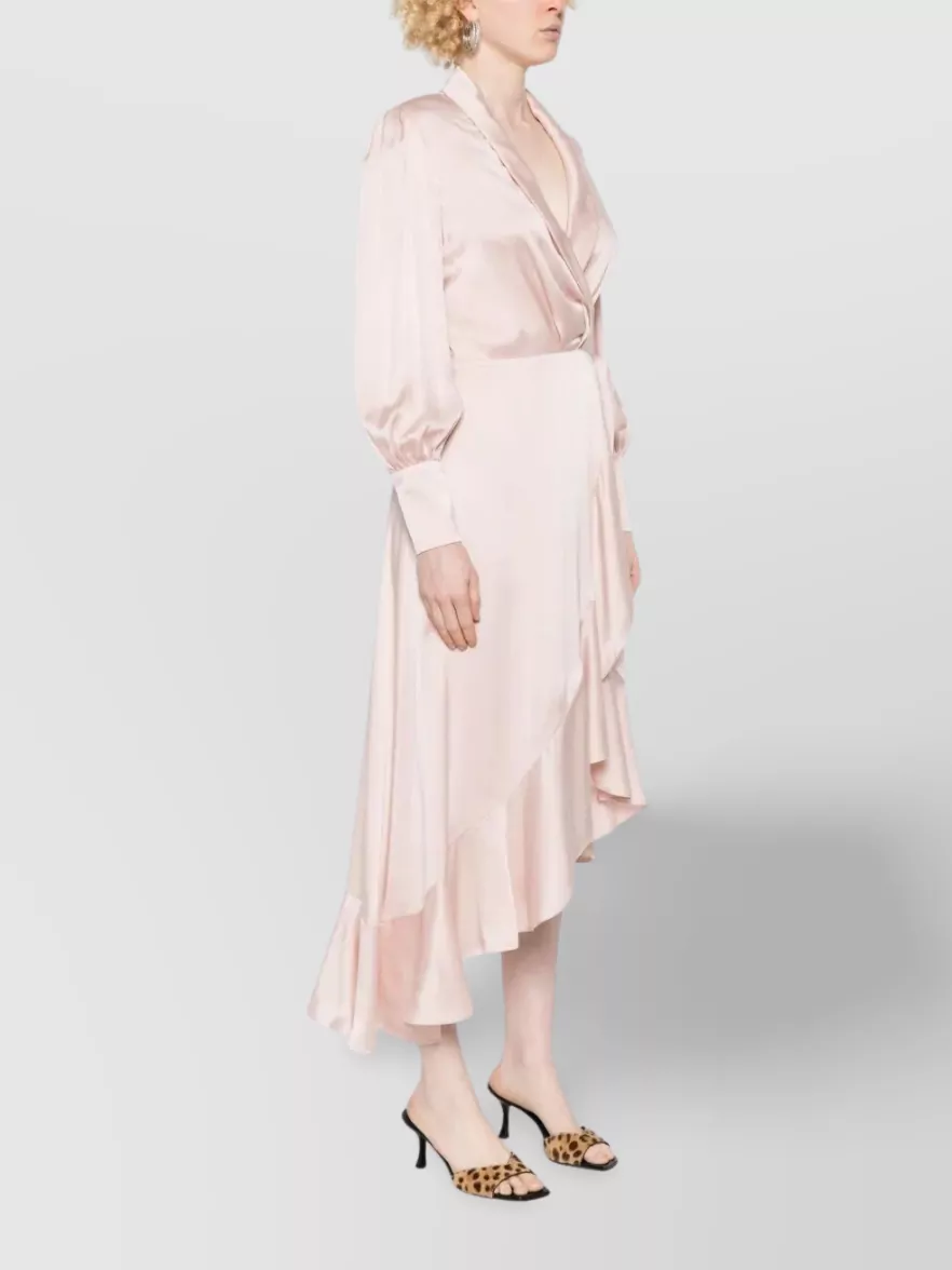 Zimmermann Silk Midi Dress Wrap V-Neck