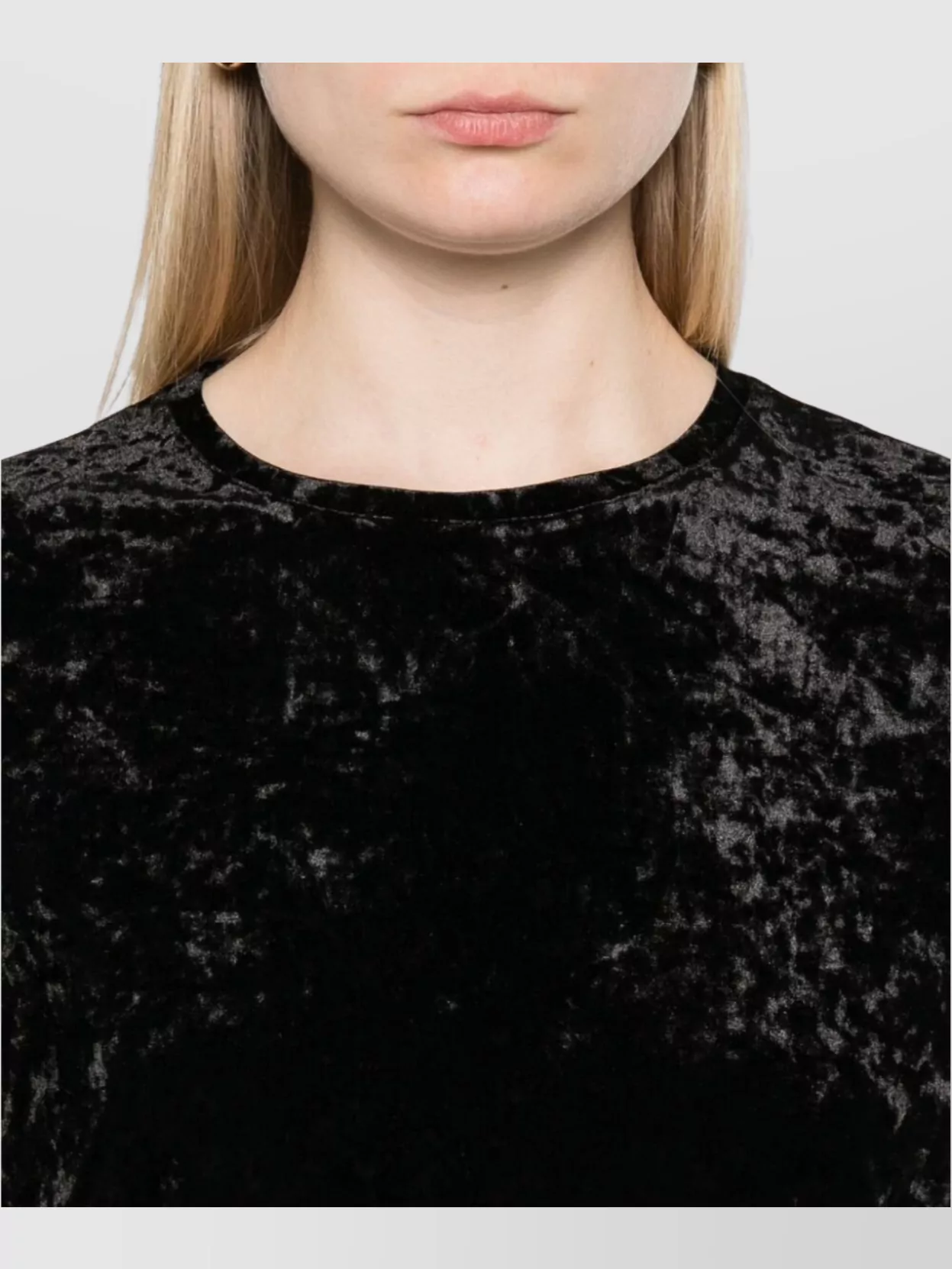 Herno Soft Velvet Round Neck Short Sleeve Top