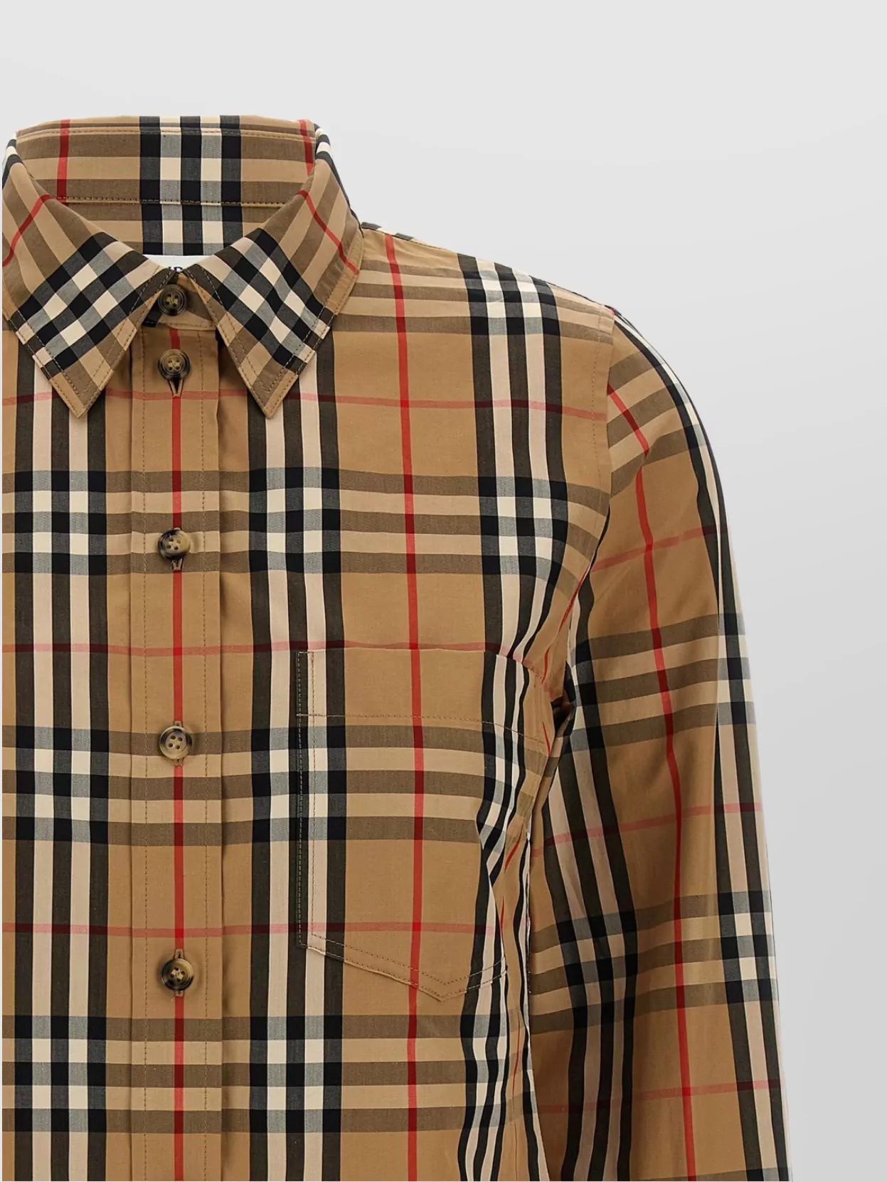 Burberry 'Curved Hem Buttoned Cuffs Long Sleeves Shirt'