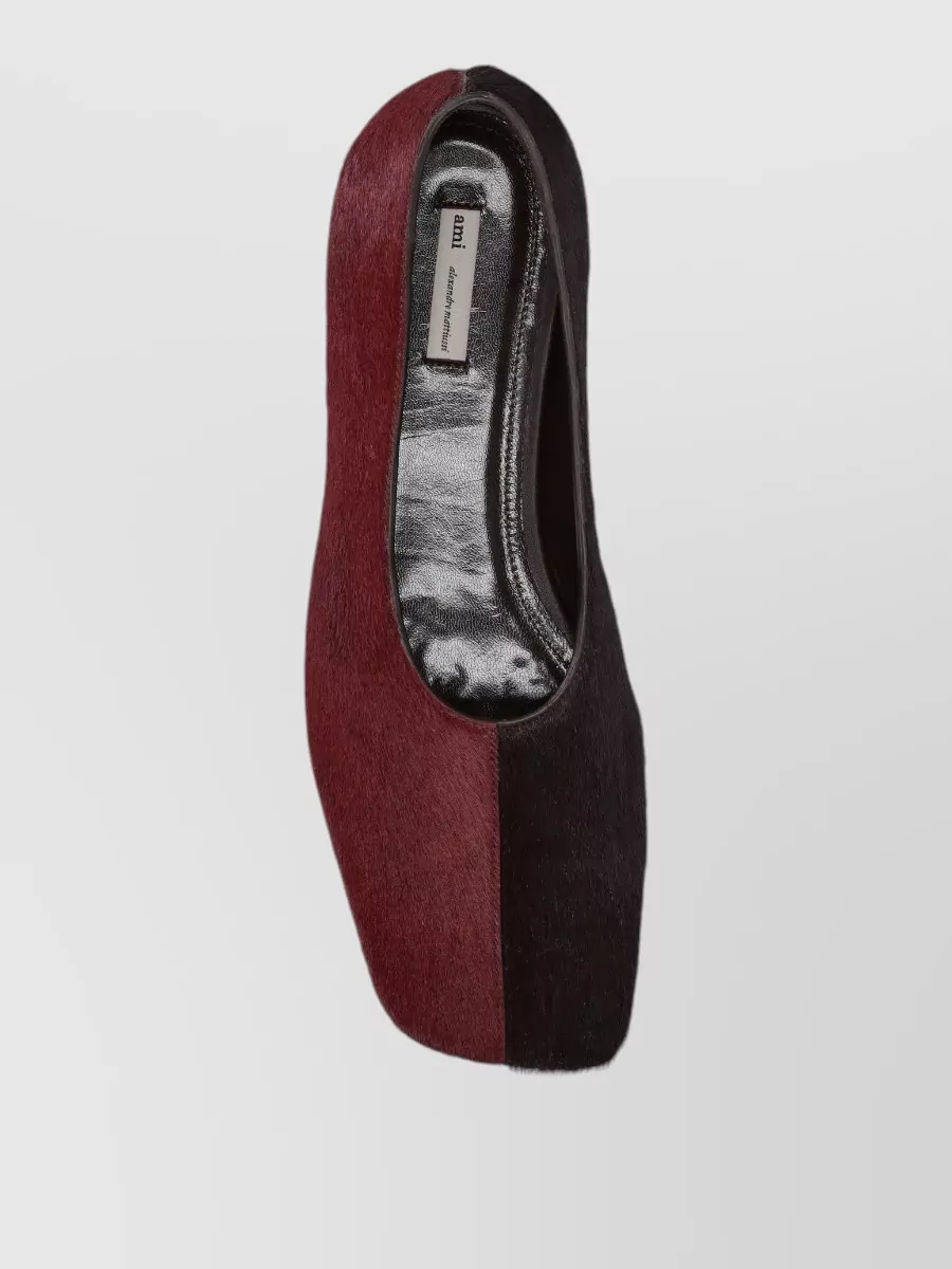 Ami Paris Ballerina Shoes Flat Sole Fur Texture