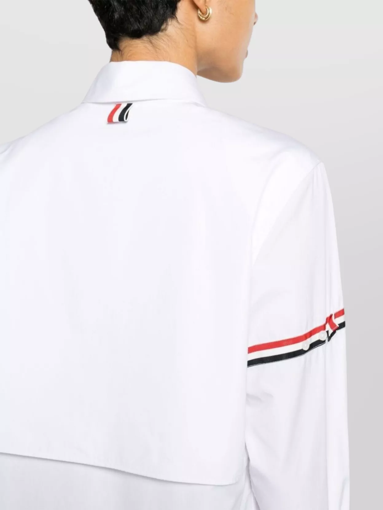 Thom Browne Long Sleeve Striped Poplin Dress