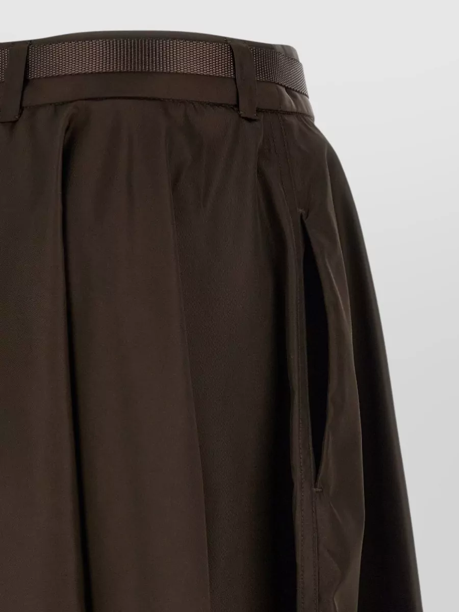 Prada Zip-Front Midi A-Line Skirt