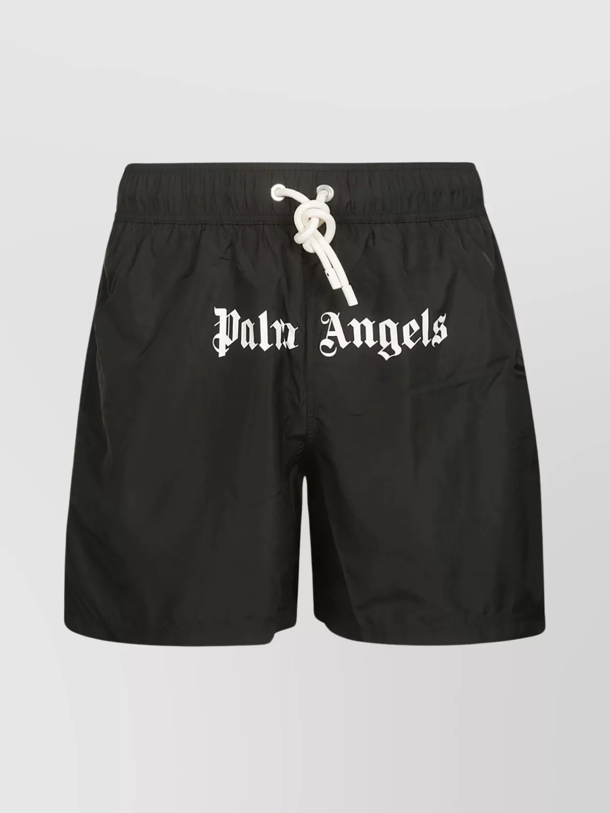 Shop Palm Angels Logo Drawstring Swim Shorts