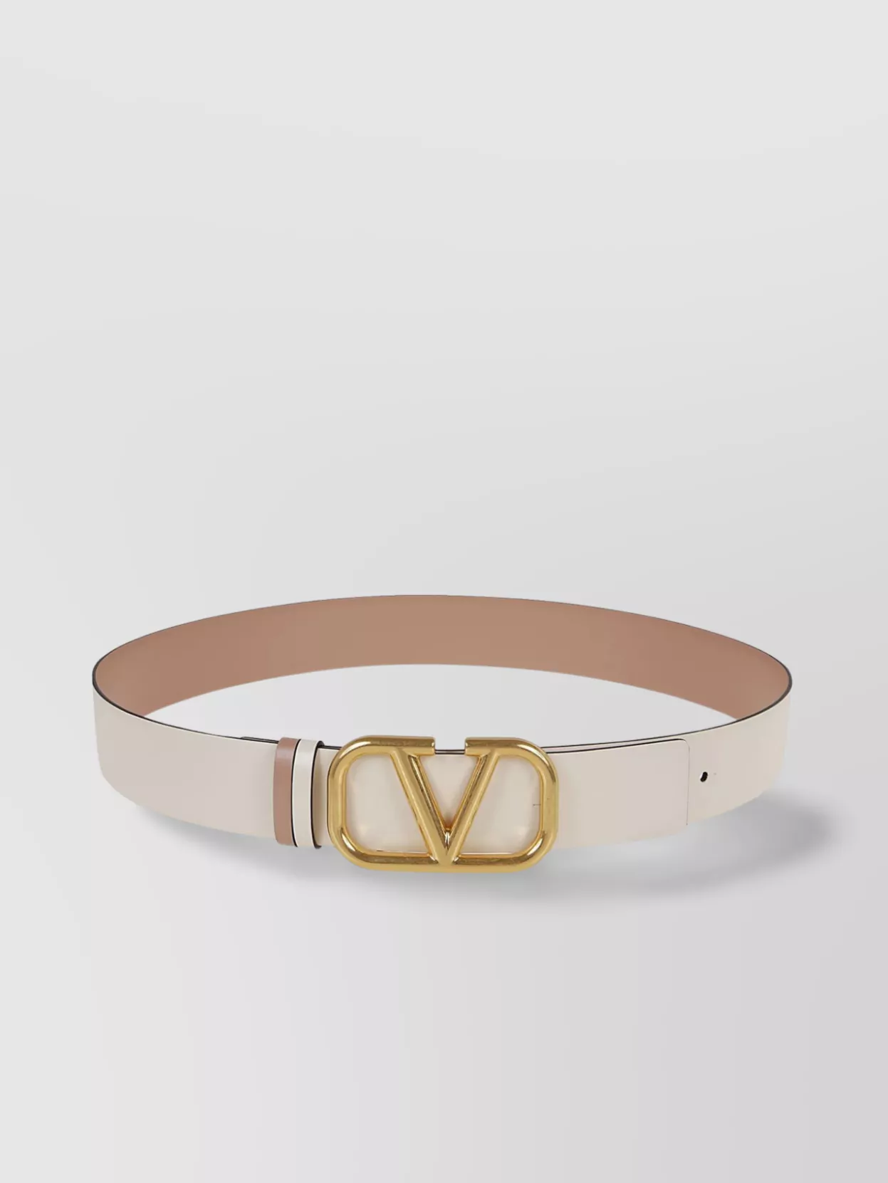 Shop Valentino 40mm Reversible Vlogo Signature Belt In Beige