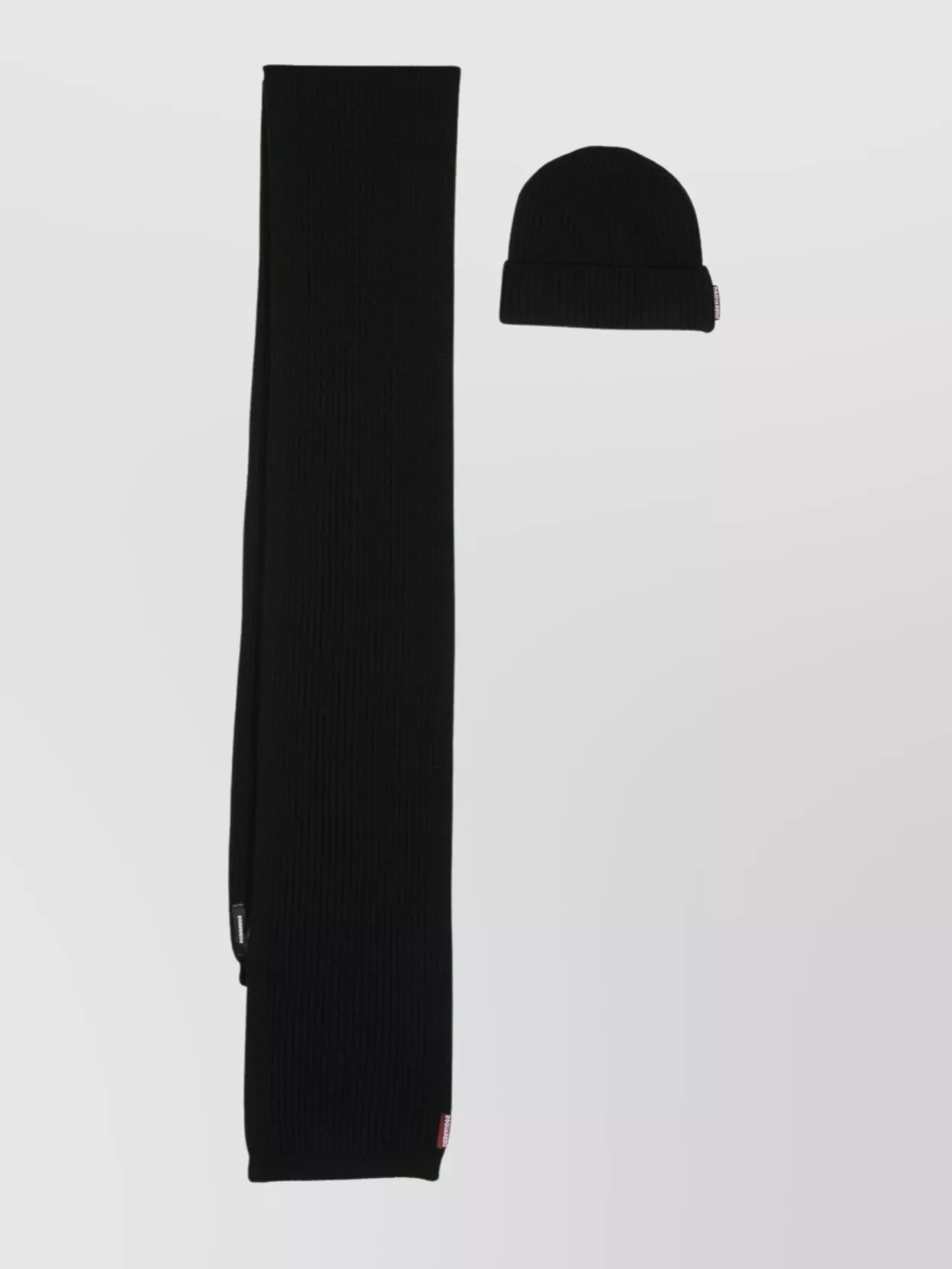 Dsquared2 Ribbed Knit Hat And Scarf Set