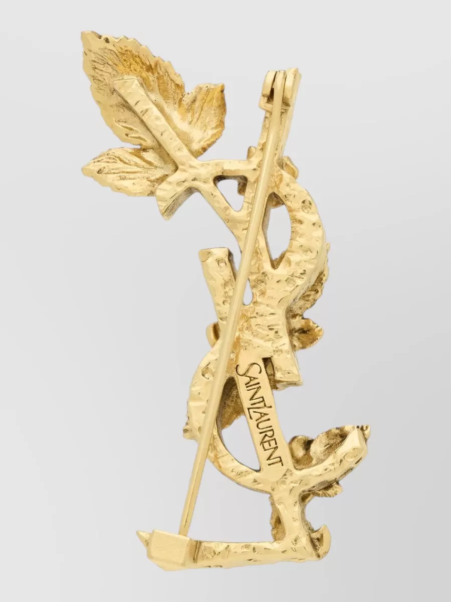 Saint Laurent Metal floral brooch