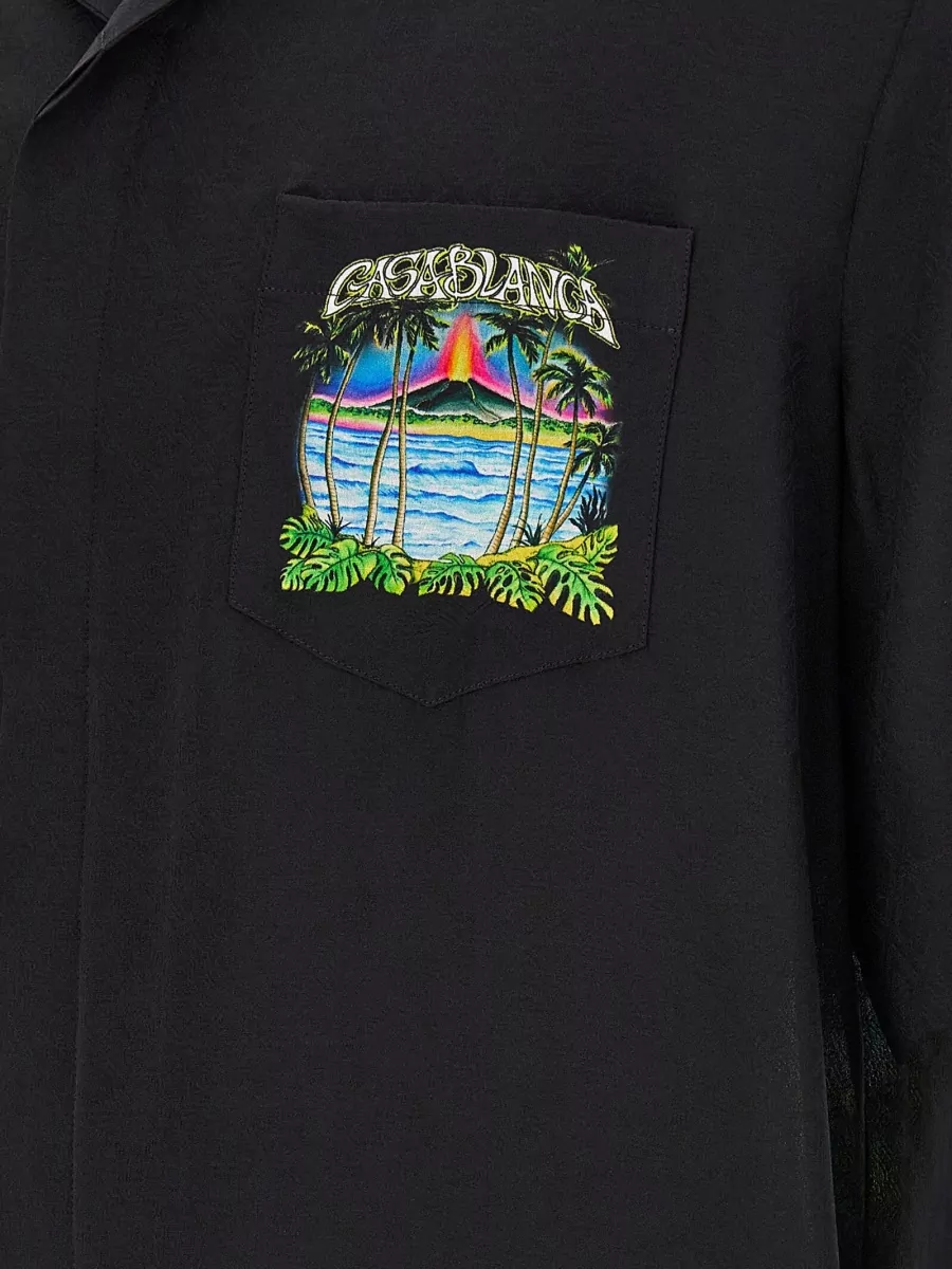 Casablanca Volcano Camp Collar Short Sleeve Shirt