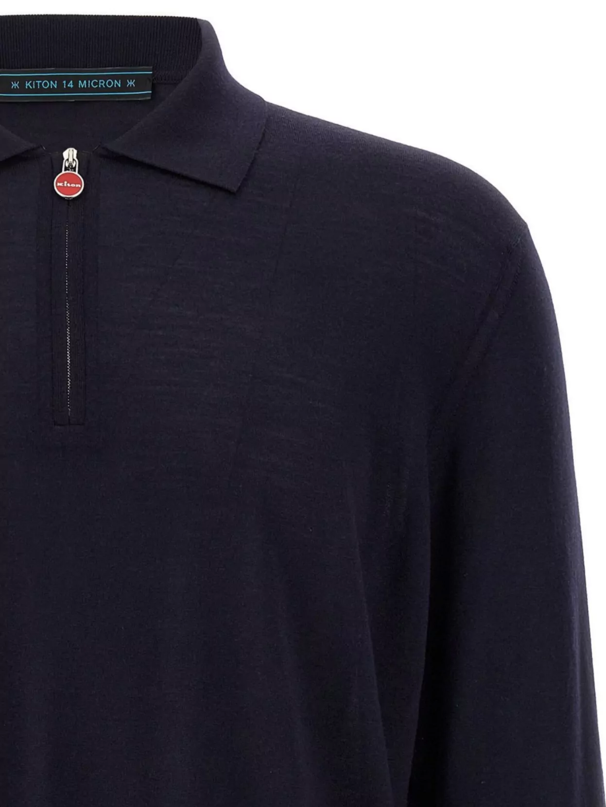 Kiton Long-Sleeved Polo Shirt With Ribbed Collar And Cuffs
