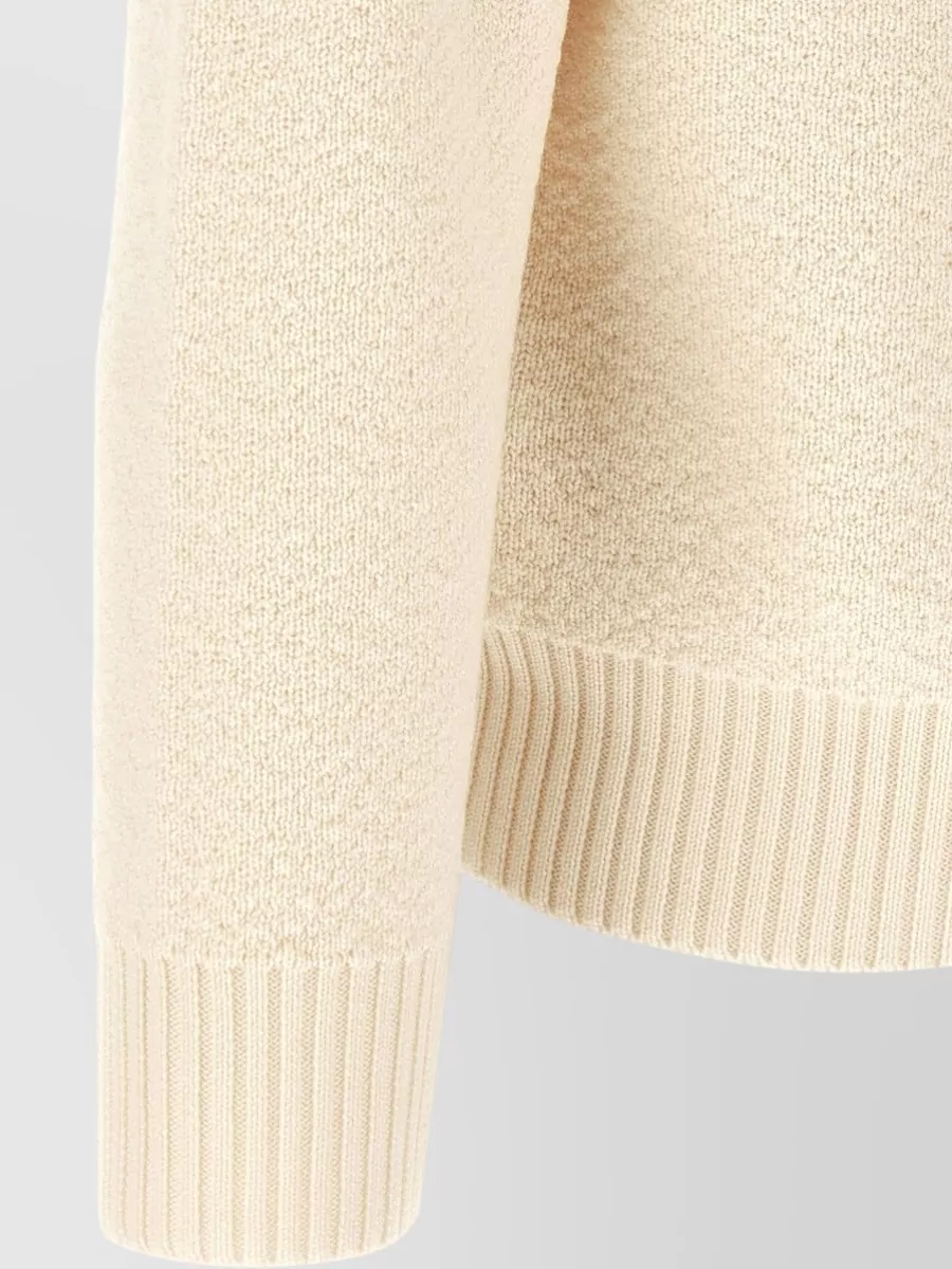 Stone Island Virgin Wool Textured V-Neck Cardigan
