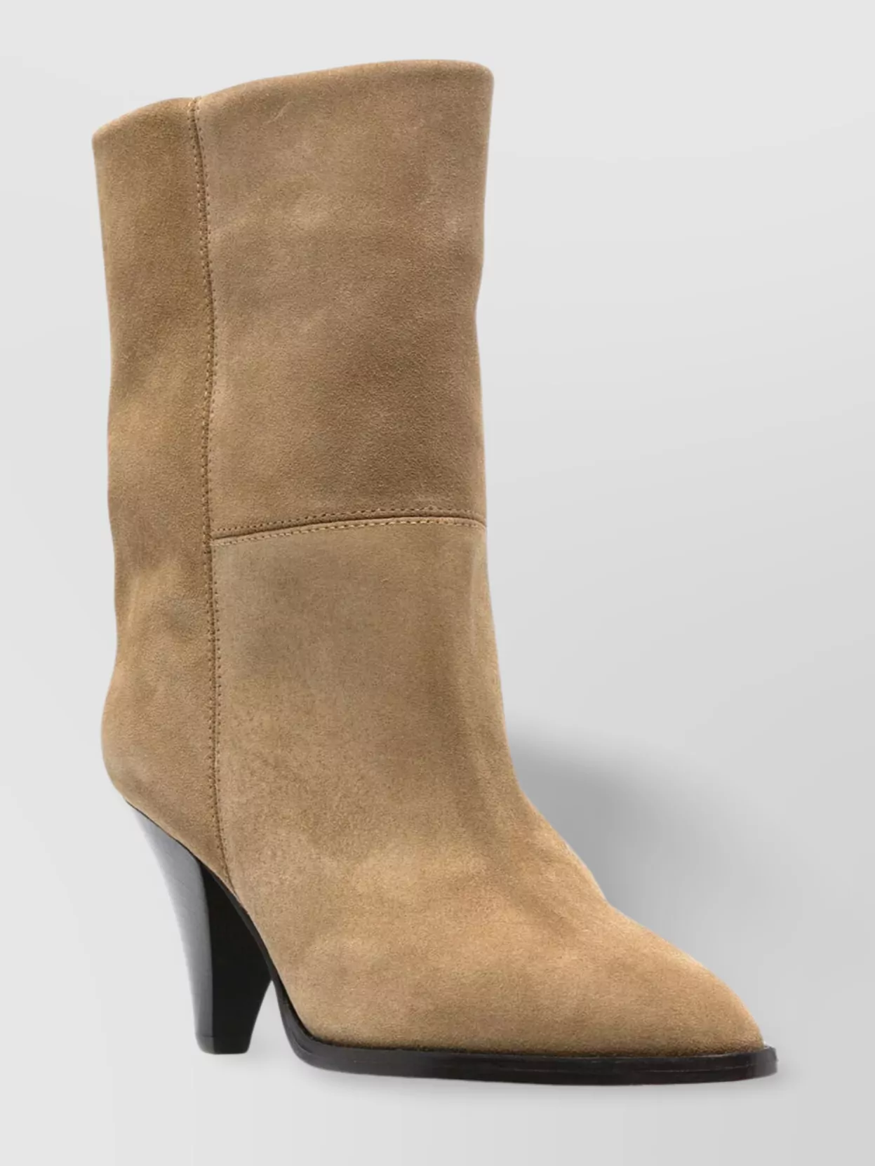 ISABEL MARANT SUEDE LEATHER MID-CALF CONE HEEL BOOTS