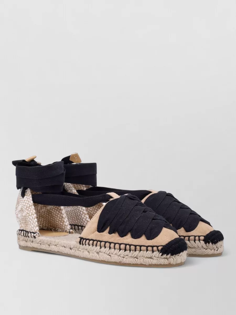 Castaner Leather Lace-Up Espadrilles