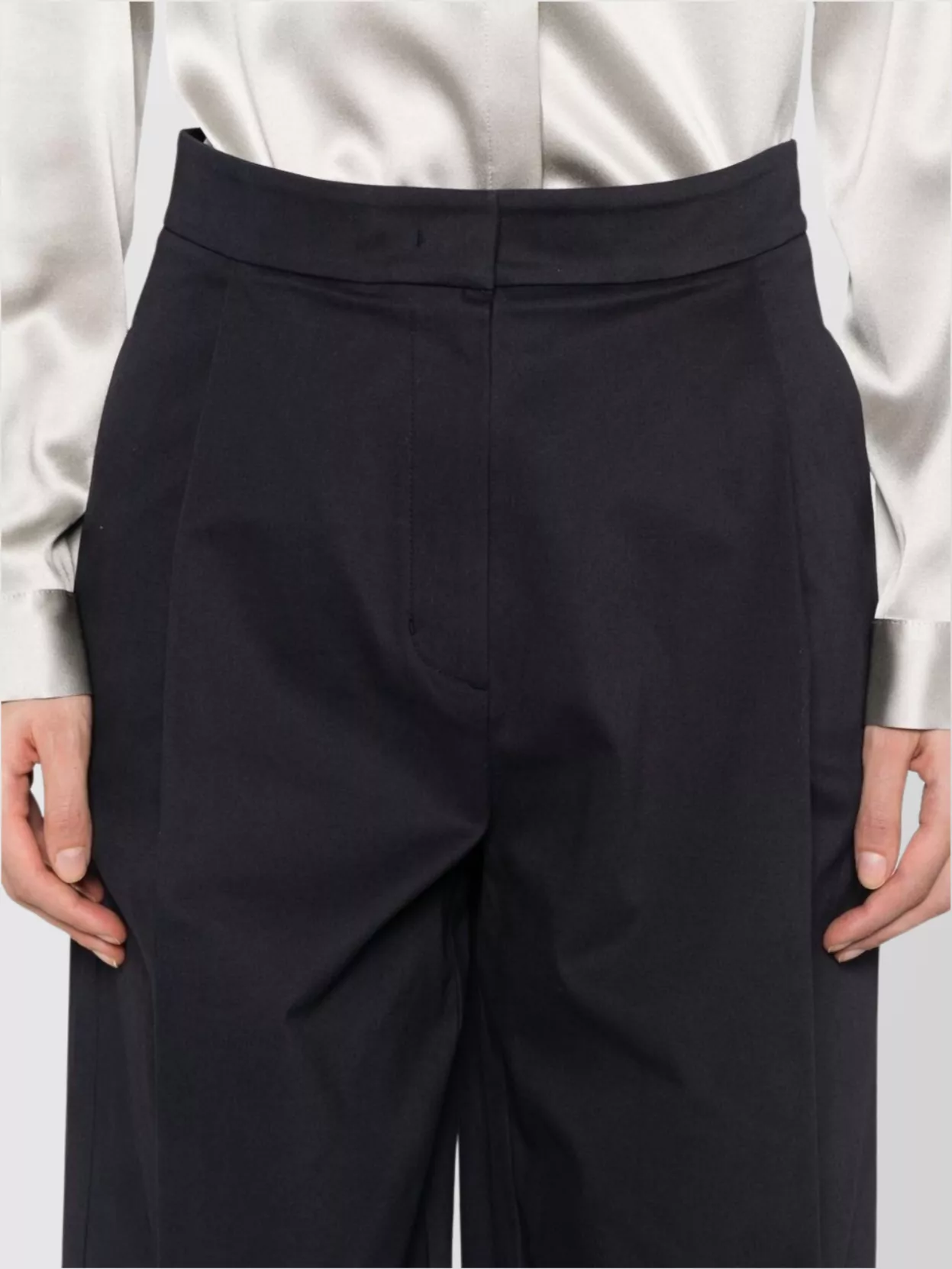 Emporio Armani High Waist Pleated Wide-Leg Trousers