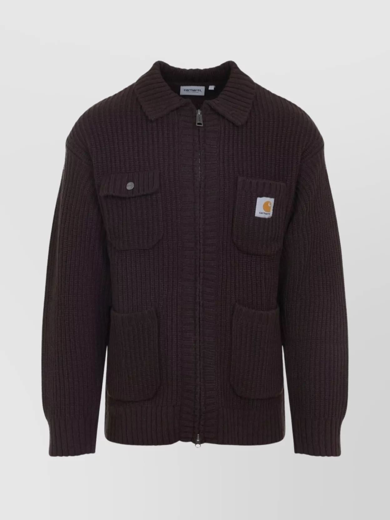 Carhartt Stylish Short Jacket Featuring Pockets In Brown