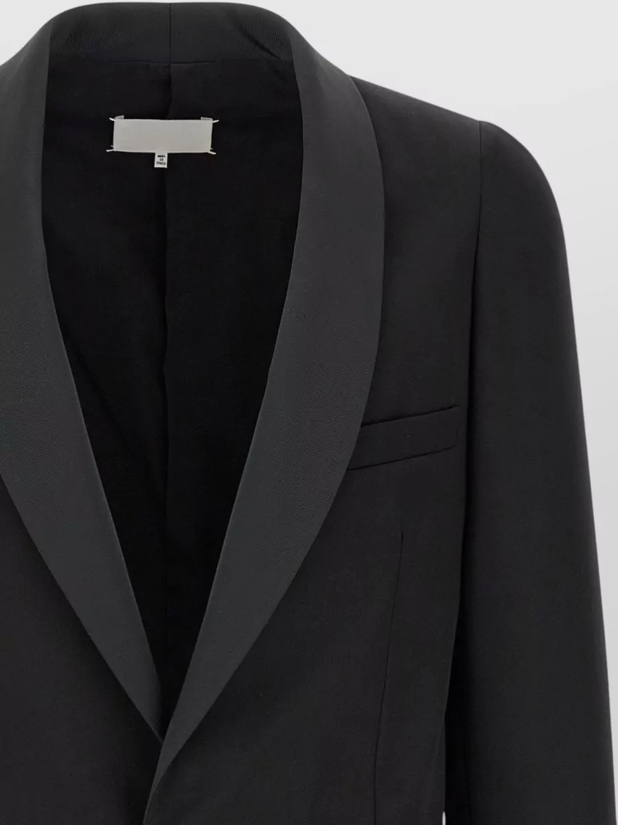 Maison Margiela Silk-Blend Shawl Neck Single-Breasted Blazer