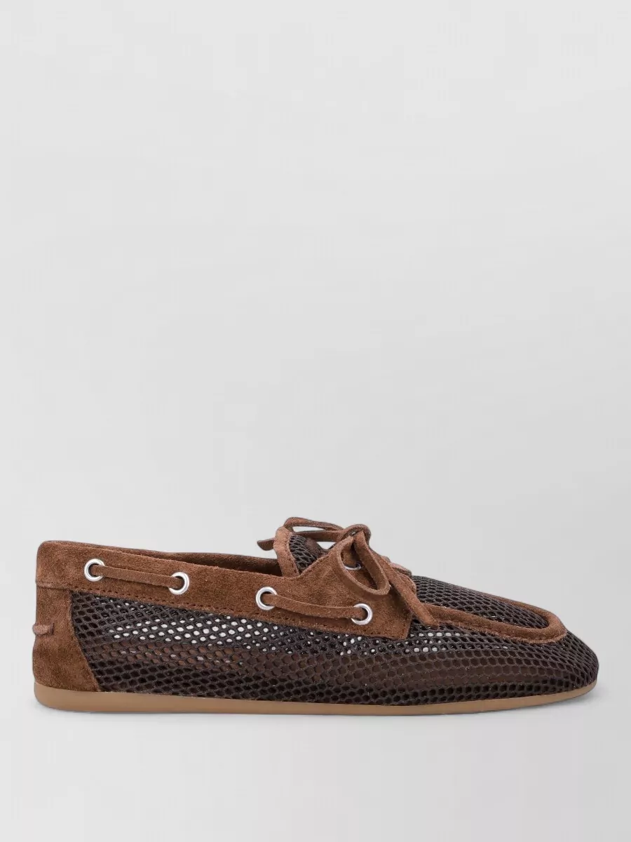 Miu Miu Mesh And Suede Loafers