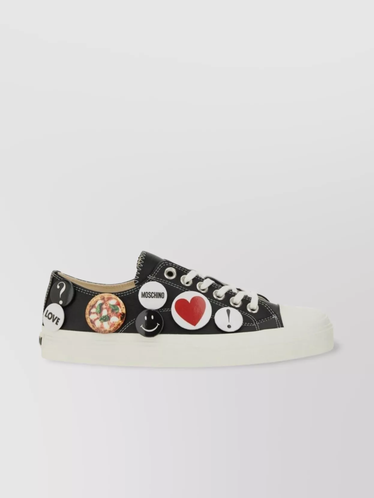 Moschino Sneakers With Decorative Patches And Pins