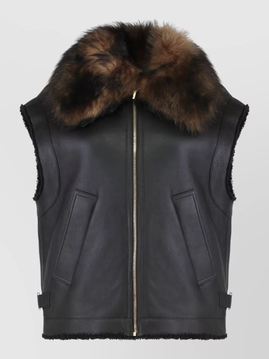 Fendi shearling leather gilet