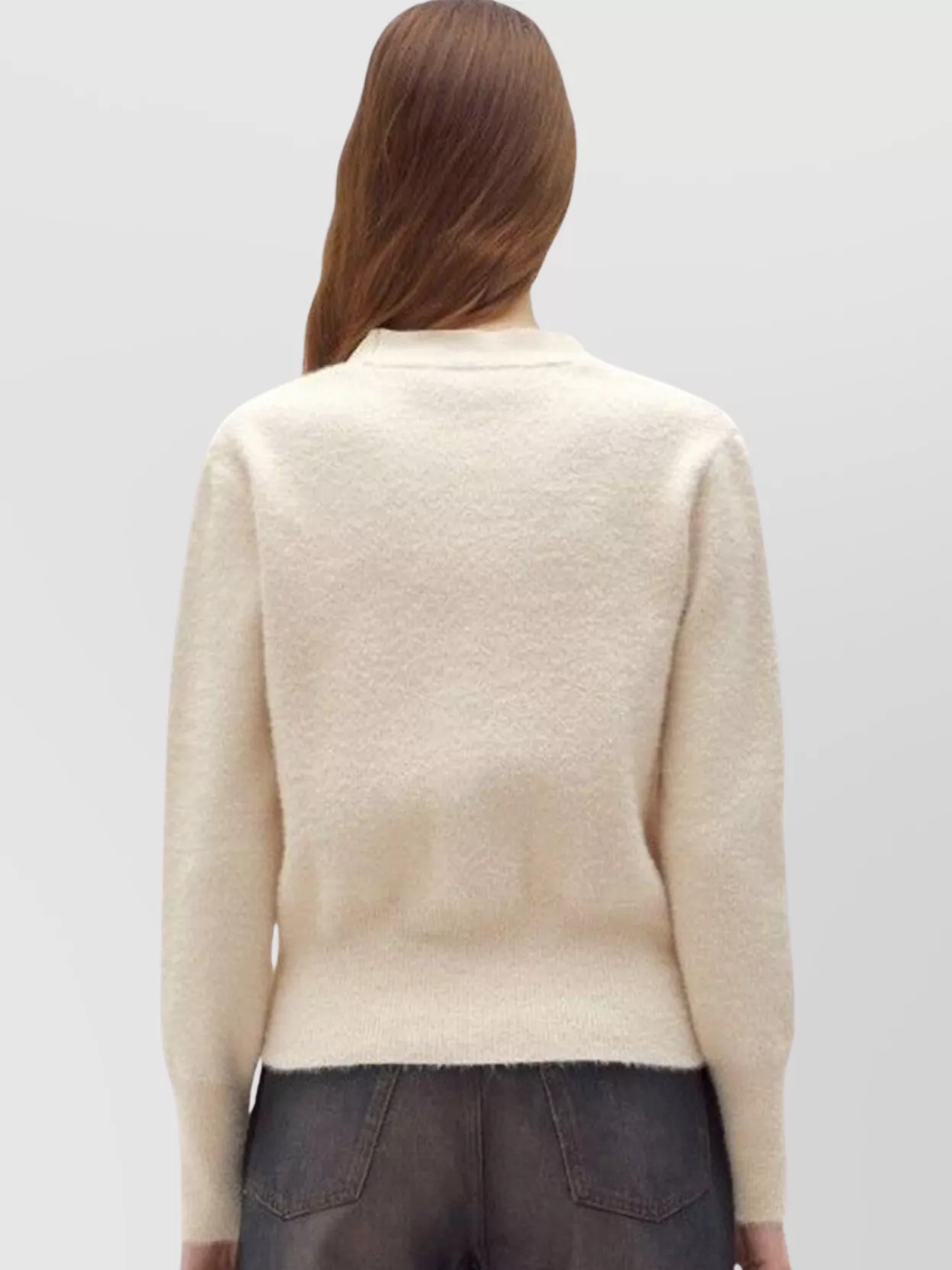Blugirl V-Neck Sweater With Button Embellishments And Long Sleeves