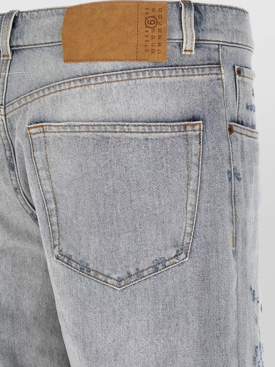 Mm6 Maison Margiela Vintage Effect Jeans Trousers Belt Loop