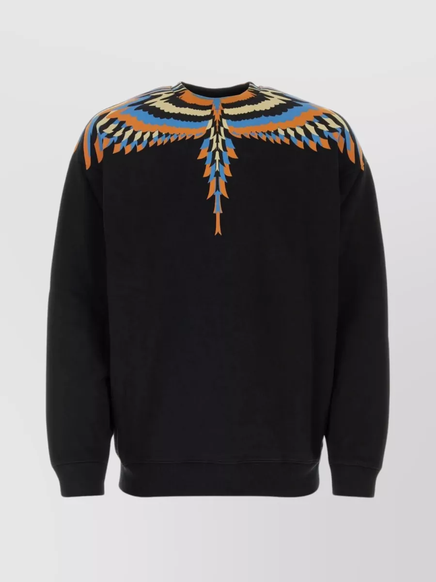 Shop Marcelo Burlon County Of Milan Wings Graphic Cotton Sweatshirt In Black