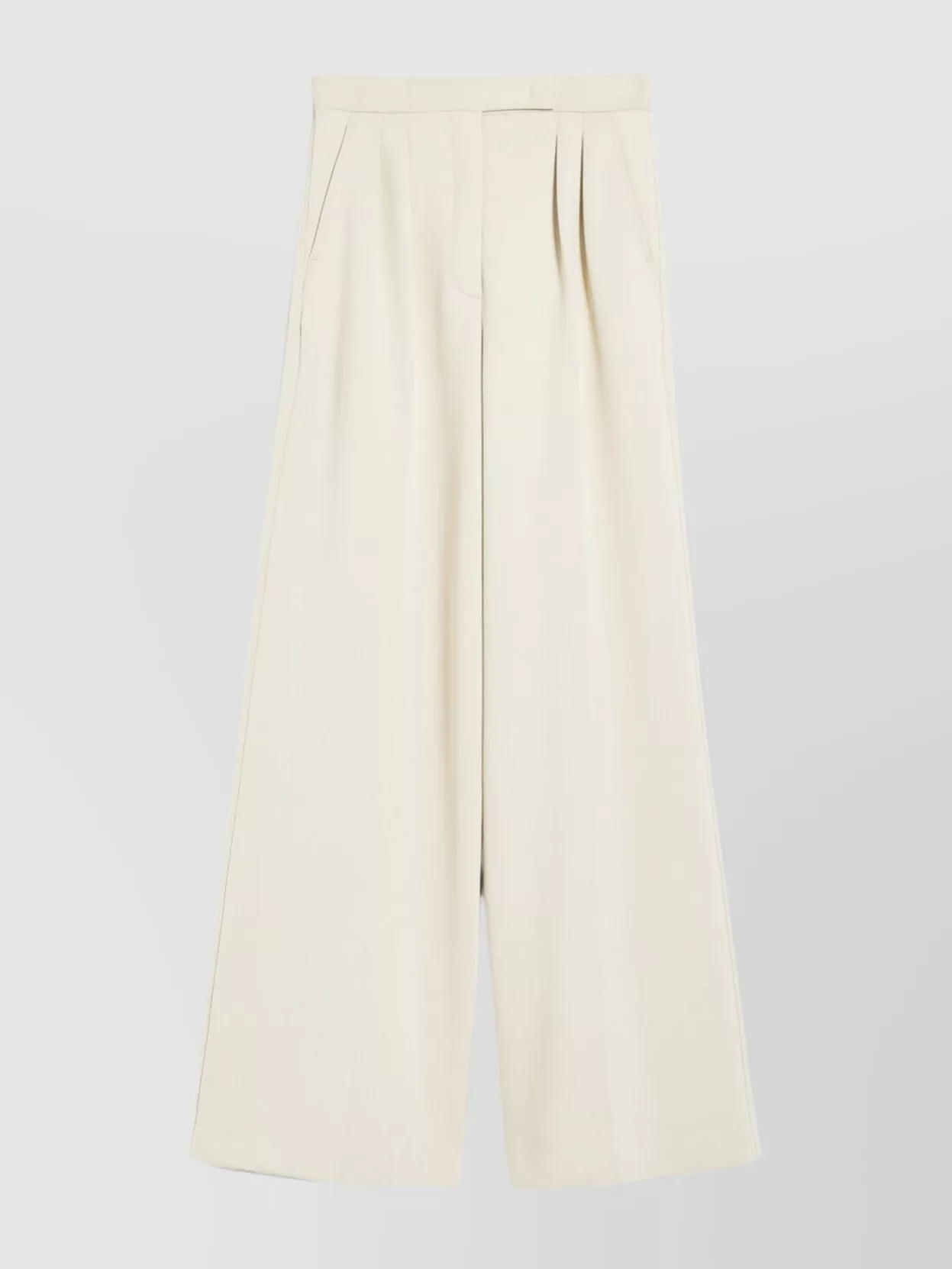 Shop Max Mara Wide Leg High Waist Trousers With Front Pleats