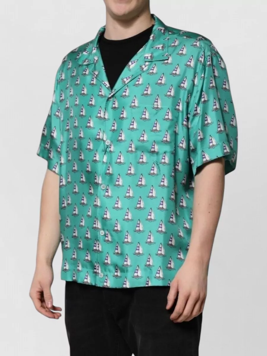 Dolce&Gabbana Silk Printed Short-Sleeve Shirt
