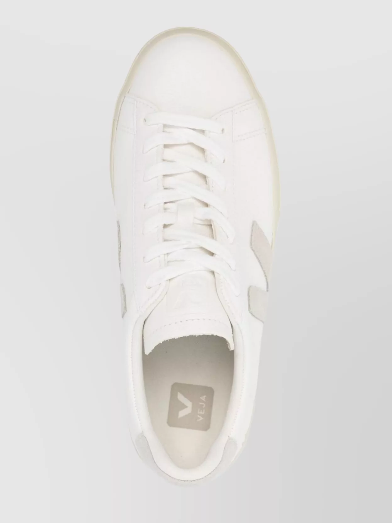 Veja Leather Logo Low-Top Round Toe Sneakers