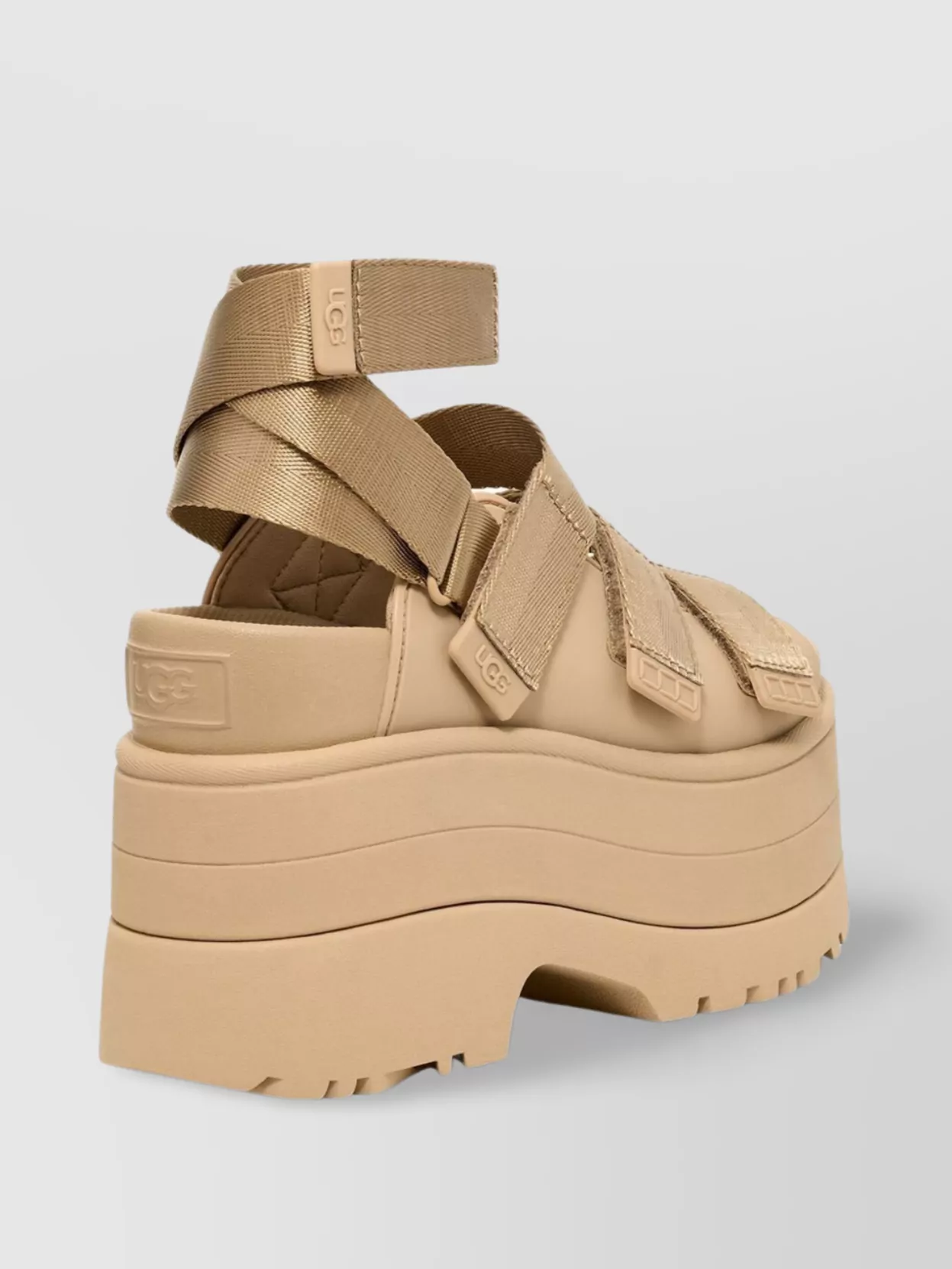 Ugg Rise Round Toe Platform Sandal In Neutrals